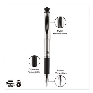 uni-ball® 207 Impact Gel Pen, Stick, Bold 1 Mm, Black Ink, Silver-black Barrel freeshipping - TVN Wholesale